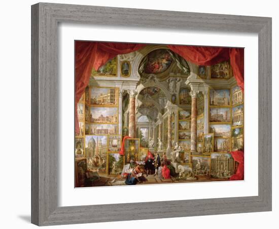 Gallery with Views of Modern Rome, 1759-Giovanni Paolo Pannini-Framed Giclee Print