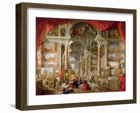 Gallery with Views of Modern Rome, 1759-Giovanni Paolo Pannini-Framed Giclee Print