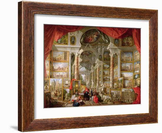 Gallery with Views of Modern Rome, 1759-Giovanni Paolo Pannini-Framed Giclee Print