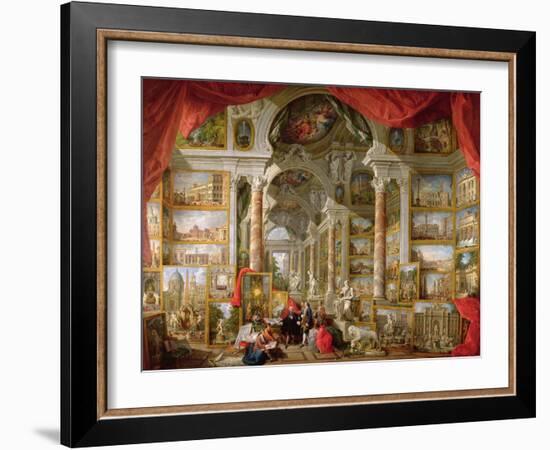 Gallery with Views of Modern Rome, 1759-Giovanni Paolo Pannini-Framed Giclee Print