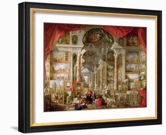 Gallery with Views of Modern Rome, 1759-Giovanni Paolo Pannini-Framed Giclee Print