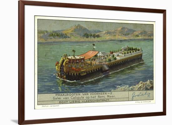 Galley of the Roman Emperor Caligula on Lake Nemi, Italy, 1st Century-null-Framed Giclee Print