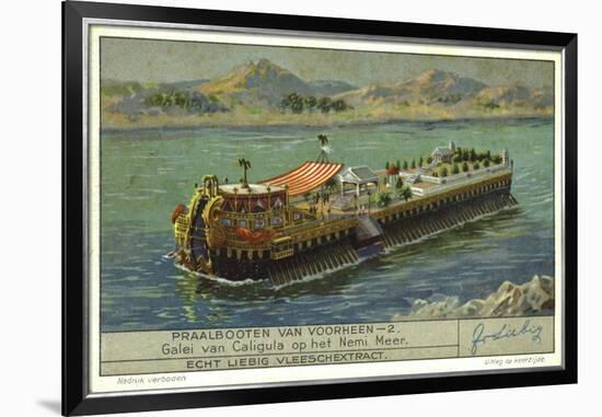 Galley of the Roman Emperor Caligula on Lake Nemi, Italy, 1st Century-null-Framed Giclee Print