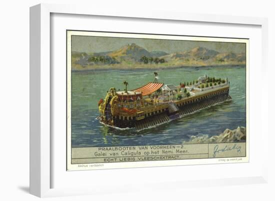 Galley of the Roman Emperor Caligula on Lake Nemi, Italy, 1st Century-null-Framed Giclee Print