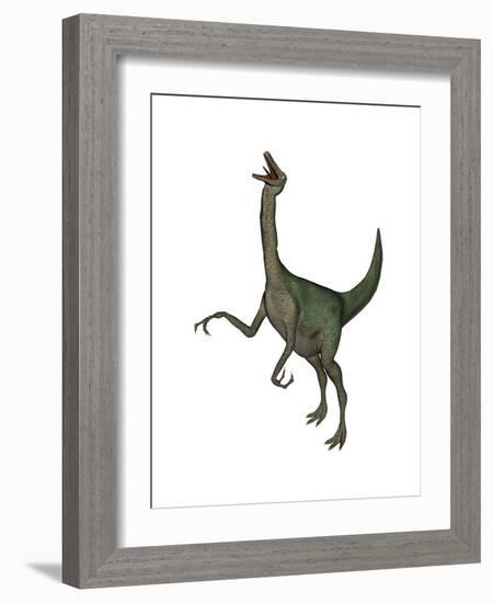 Gallimimus Dinosaur Roaring-Stocktrek Images-Framed Art Print