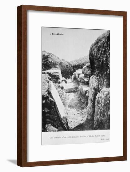 Gallo-Roman Water Pipeline, Excavations of Alesia, July 1906-null-Framed Giclee Print