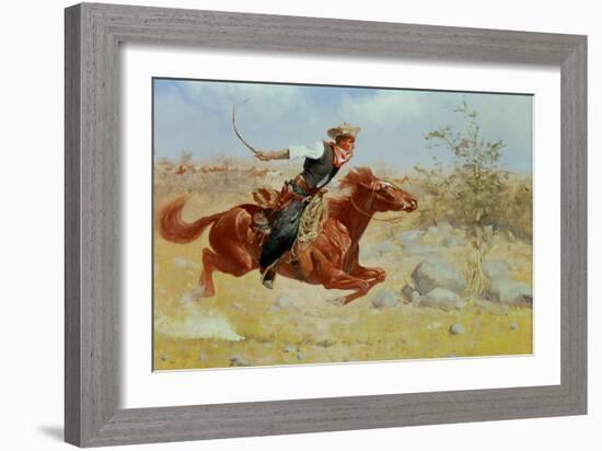 Galloping Horseman, C.1890-Frederic Sackrider Remington-Framed Giclee Print