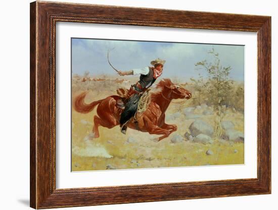 Galloping Horseman, C.1890-Frederic Sackrider Remington-Framed Giclee Print