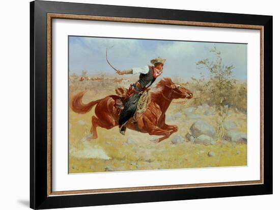 Galloping Horseman, C.1890-Frederic Sackrider Remington-Framed Giclee Print