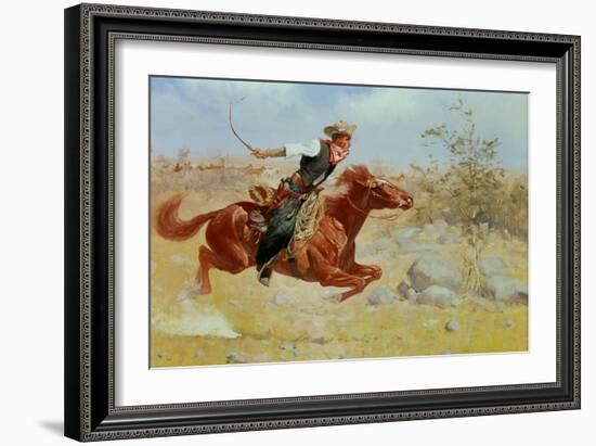 Galloping Horseman, C.1890-Frederic Sackrider Remington-Framed Giclee Print