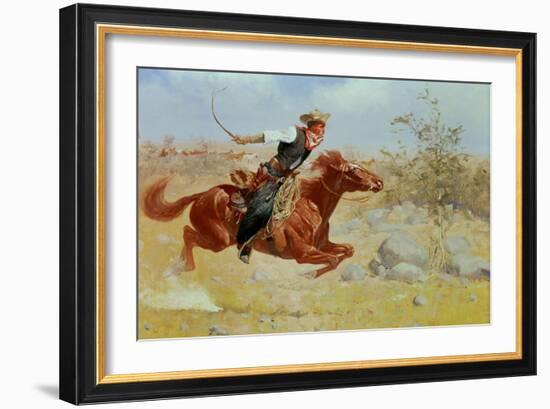 Galloping Horseman, C.1890-Frederic Sackrider Remington-Framed Giclee Print