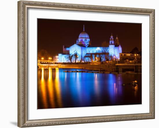 Galway Cathedral Lit Up Blue-rihardzz-Framed Photographic Print