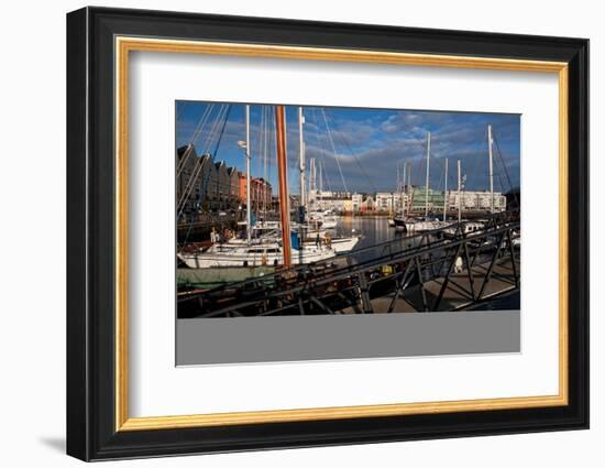 Galway Marina, Galway Docks, County Galway, Connacht, Republic of Ireland, Europe-Carsten Krieger-Framed Photographic Print