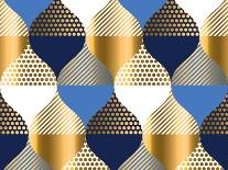 Navy Blue and Gold Luxury Geometry Pattern. Seamless Pattern Vector Illustration for Background, Fa-Galyna_P-Premium Giclee Print