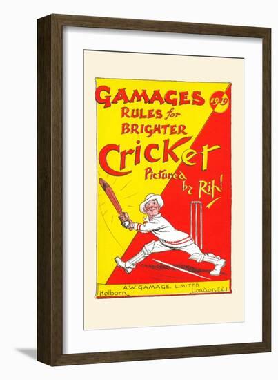 Gamages Rules for Brighter Cricket-null-Framed Art Print