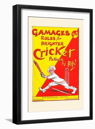 Gamages Rules for Brighter Cricket-null-Framed Art Print