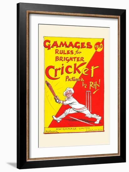 Gamages Rules for Brighter Cricket-null-Framed Art Print