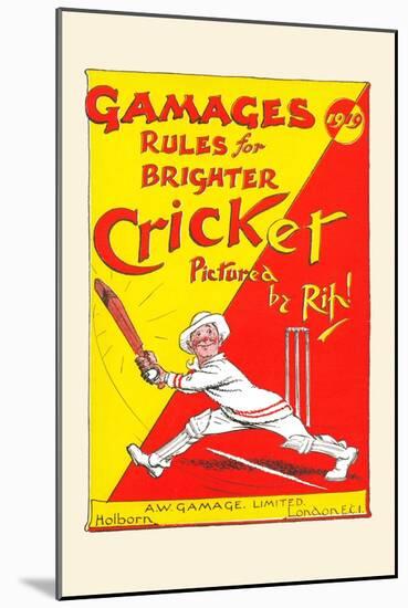 Gamages Rules for Brighter Cricket-null-Mounted Art Print