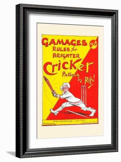 Gamages Rules for Brighter Cricket--Framed Art Print