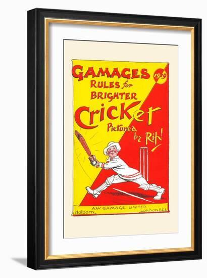 Gamages Rules for Brighter Cricket-null-Framed Art Print