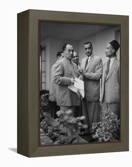 Gamal Abdul Nasser of Egypt Attending the Bandung Conference-null-Framed Premier Image Canvas