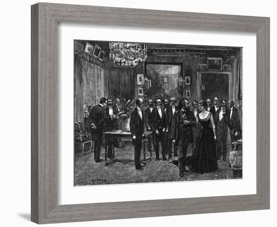 Gambetta at a Salon-Jean Béraud-Framed Art Print