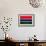 Gambia Flag Design with Wood Patterning - Flags of the World Series-Philippe Hugonnard-Framed Premium Giclee Print displayed on a wall