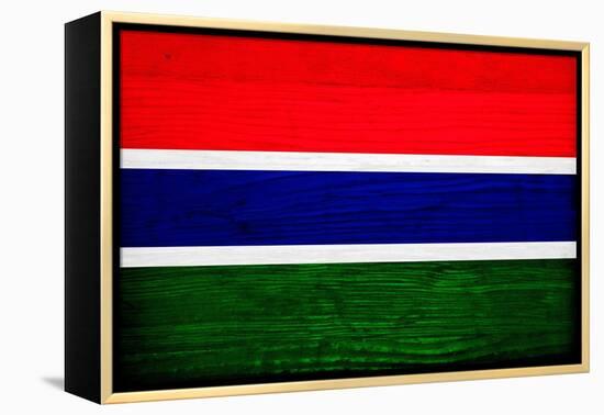 Gambia Flag Design with Wood Patterning - Flags of the World Series-Philippe Hugonnard-Framed Stretched Canvas