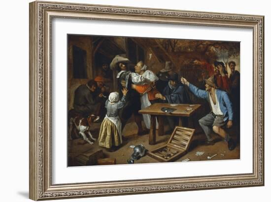 Gamblers Quarrelling, about 1664/65-Jan Havicksz. Steen-Framed Giclee Print