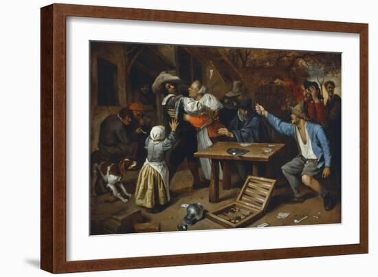 Gamblers Quarrelling, about 1664/65-Jan Havicksz. Steen-Framed Giclee Print