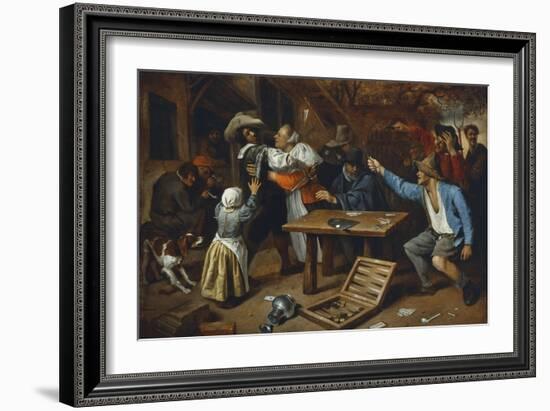 Gamblers Quarrelling, about 1664/65-Jan Havicksz. Steen-Framed Giclee Print