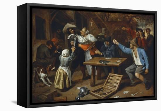 Gamblers Quarrelling, about 1664/65-Jan Havicksz. Steen-Framed Premier Image Canvas