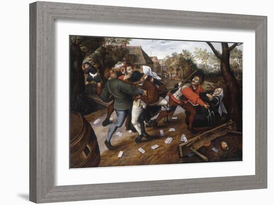 Gamblers Quarrelling-Pieter Brueghel the Younger-Framed Giclee Print