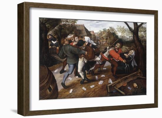 Gamblers Quarrelling-Pieter Brueghel the Younger-Framed Giclee Print