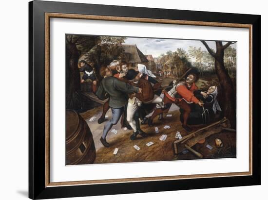 Gamblers Quarrelling-Pieter Brueghel the Younger-Framed Giclee Print