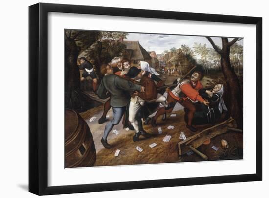 Gamblers Quarrelling-Pieter Brueghel the Younger-Framed Giclee Print