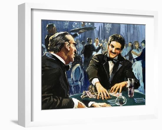 Gambling at Monte Carlo-English School-Framed Giclee Print