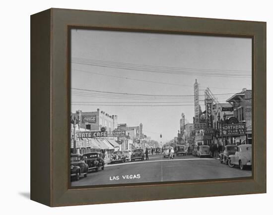 Gambling Establishments and Clubs Lining the Street-Peter Stackpole-Framed Premier Image Canvas