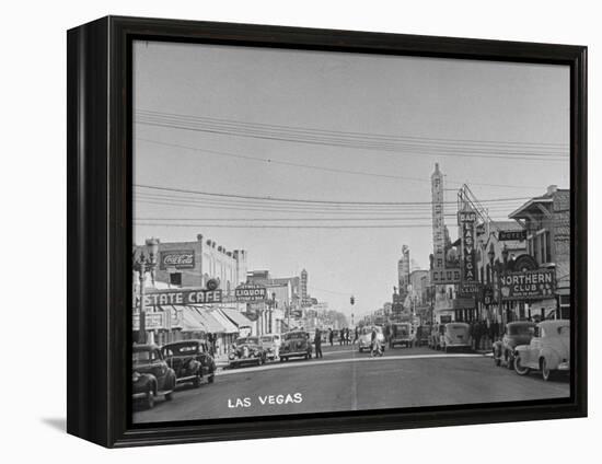 Gambling Establishments and Clubs Lining the Street-Peter Stackpole-Framed Premier Image Canvas