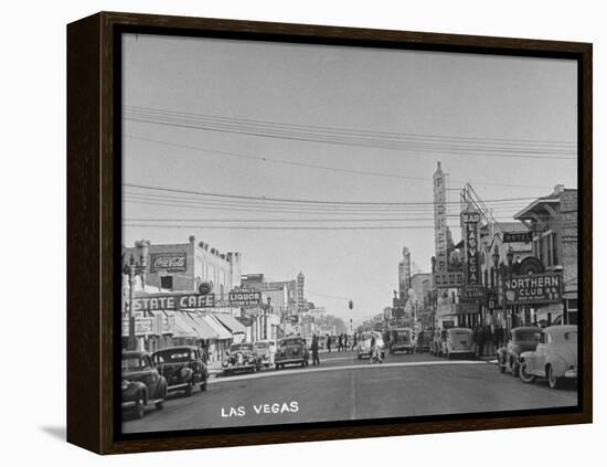 Gambling Establishments and Clubs Lining the Street-Peter Stackpole-Framed Premier Image Canvas