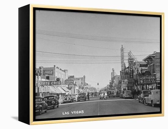 Gambling Establishments and Clubs Lining the Street-Peter Stackpole-Framed Premier Image Canvas