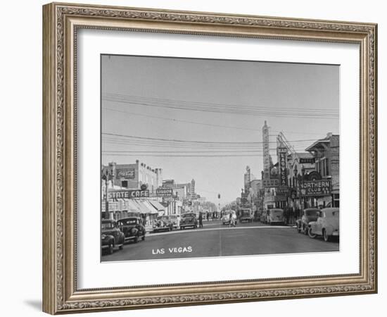 Gambling Establishments and Clubs Lining the Street-Peter Stackpole-Framed Photographic Print