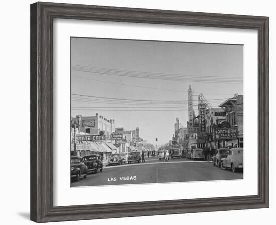 Gambling Establishments and Clubs Lining the Street-Peter Stackpole-Framed Photographic Print