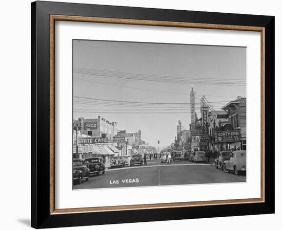 Gambling Establishments and Clubs Lining the Street-Peter Stackpole-Framed Photographic Print