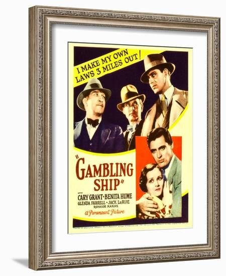 Gambling Ship, Jack La Rue, Roscoe Karns, Cary Grant, 1933-null-Framed Photo