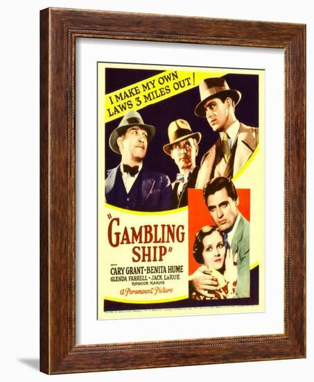 Gambling Ship, Jack La Rue, Roscoe Karns, Cary Grant, 1933-null-Framed Photo