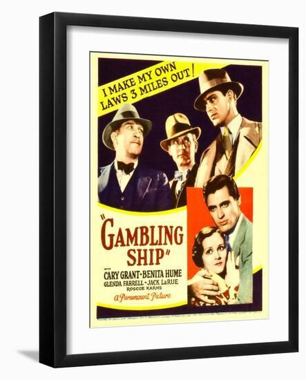 Gambling Ship, Jack La Rue, Roscoe Karns, Cary Grant, 1933-null-Framed Photo