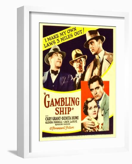 Gambling Ship, Jack La Rue, Roscoe Karns, Cary Grant, 1933-null-Framed Photo