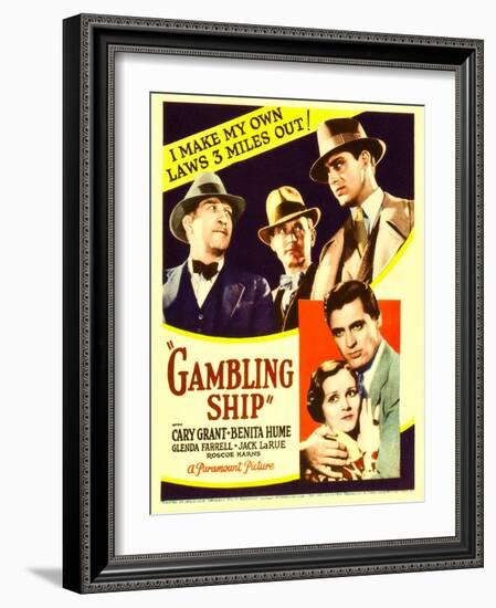 Gambling Ship, Jack La Rue, Roscoe Karns, Cary Grant, 1933-null-Framed Photo