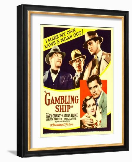 Gambling Ship, Jack La Rue, Roscoe Karns, Cary Grant, 1933-null-Framed Photo